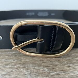 J. Crew Factory Black Belt with Gold Buckle